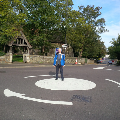 John on a mini roundabout